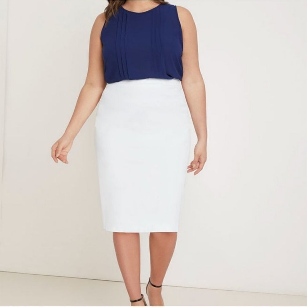 Eloquii White Premier Bi-Stretch Work Skirt